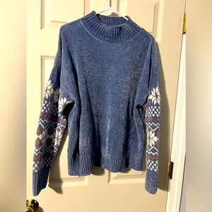 Christian Siriano Women's Mock Neck Snowflake Sweater XL